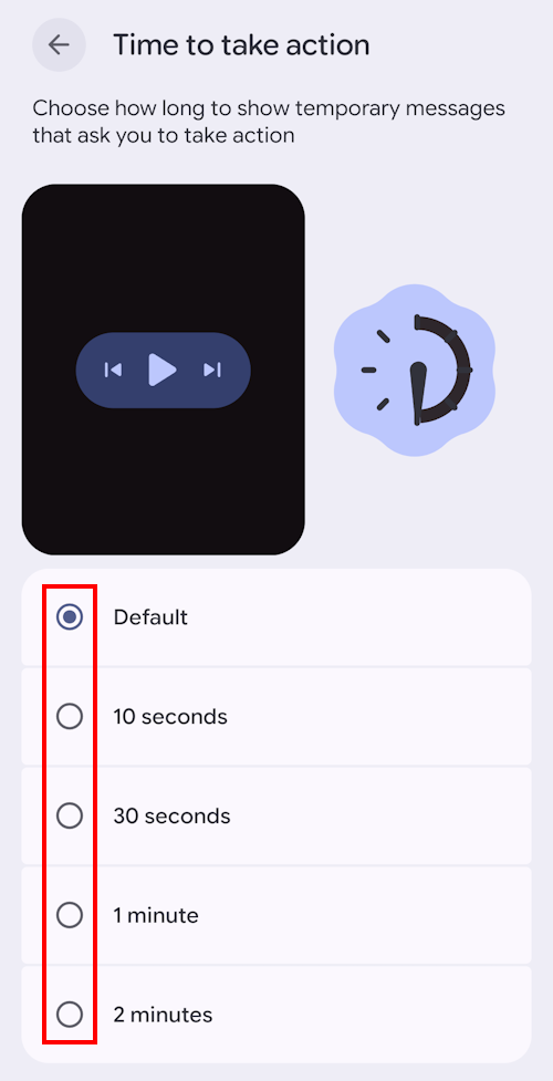 Select a new time-out duration